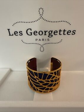 Les Georgettes Rose Gold Cuff Bracelet with Reversible Leathers